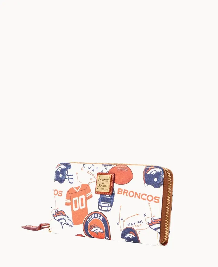 Dooney and Bourke Wallets NFL Broncos Large Zip Around Wristlet Broncos 8211 WomenMen Dooney and Bourke Wallets NFL Broncos Large Zip Around Wristlet Broncos 8211 WomenMen