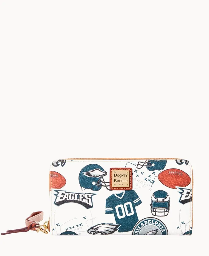 Dooney and Bourke Wallets NFL Eagles Large Zip Around Wristlet Eagles 8211 WomenMen Dooney and Bourke Wallets NFL Eagles Large Zip Around Wristlet Eagles 8211 WomenMen