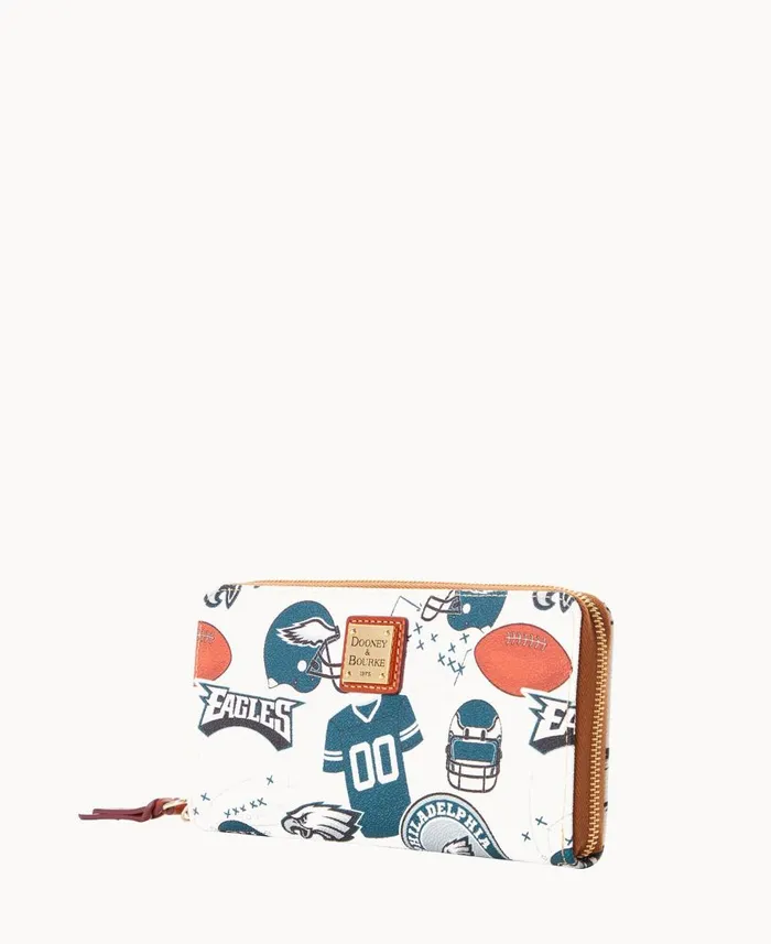 Dooney and Bourke Wallets NFL Eagles Large Zip Around Wristlet Eagles 8211 WomenMen Dooney and Bourke Wallets NFL Eagles Large Zip Around Wristlet Eagles 8211 WomenMen