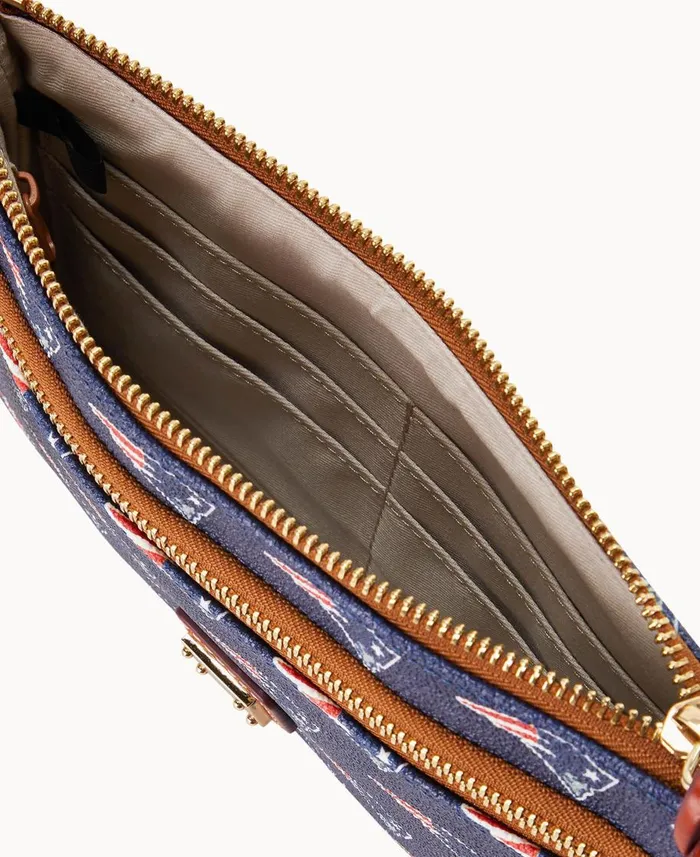Dooney and Bourke Wallets NFL Patriots Double Zip Wristlet New England Patriots 8211 WomenMen Dooney and Bourke Wallets NFL Patriots Double Zip Wristlet New England Patriots 8211 WomenMen