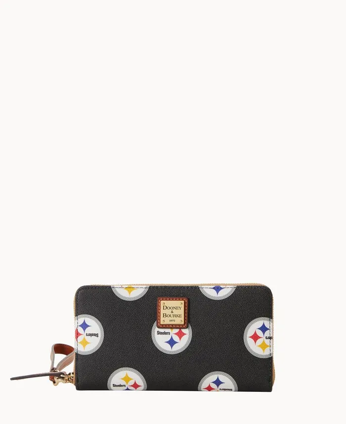 Dooney and Bourke Wallets NFL Steelers Large Zip Around Wristlet Steelers 8211 WomenMen Dooney and Bourke Wallets NFL Steelers Large Zip Around Wristlet Steelers 8211 WomenMen