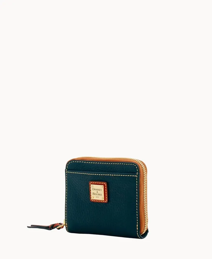 Dooney and Bourke Wallets Pebble Grain Small Zip Around Black 8211 WomenMen