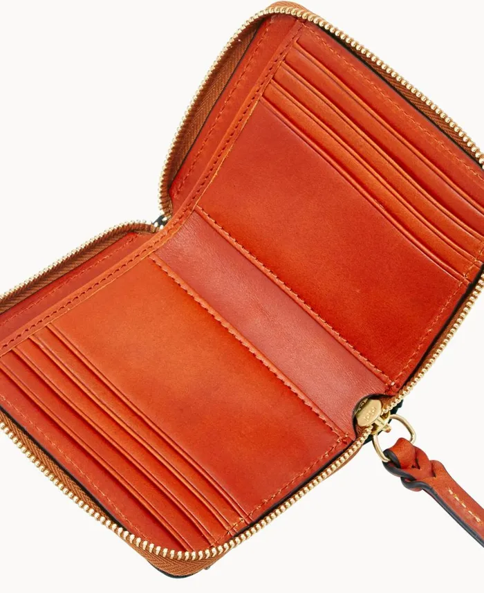 Dooney and Bourke Wallets Pebble Grain Small Zip Around Black 8211 WomenMen