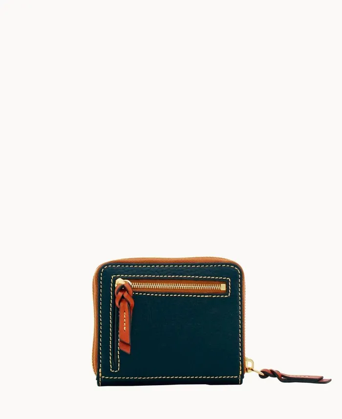 Dooney and Bourke Wallets Pebble Grain Small Zip Around Black 8211 WomenMen