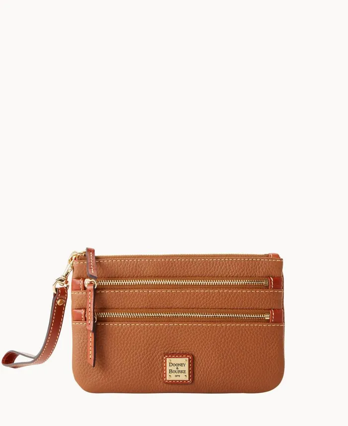 Dooney and Bourke Wallets Pebble Grain Triple Zip Wristlet Caramel 8211 WomenMen Dooney and Bourke Wallets Pebble Grain Triple Zip Wristlet Caramel 8211 WomenMen