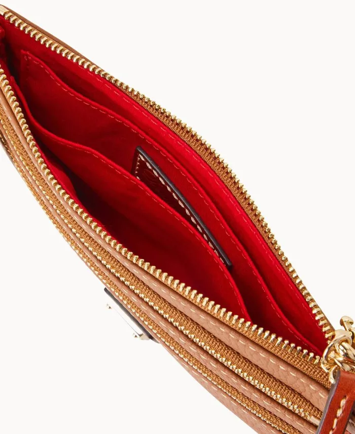 Dooney and Bourke Wallets Pebble Grain Triple Zip Wristlet Caramel 8211 WomenMen Dooney and Bourke Wallets Pebble Grain Triple Zip Wristlet Caramel 8211 WomenMen
