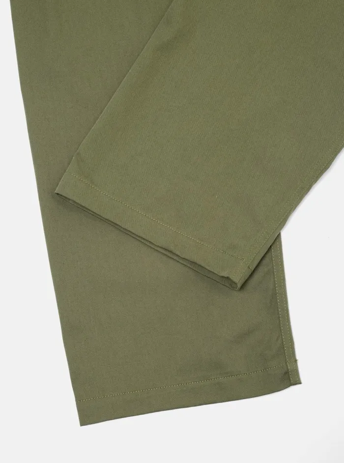 Double Pleat Pant In Light Olive Twill Men Universal Works Cotton Twill