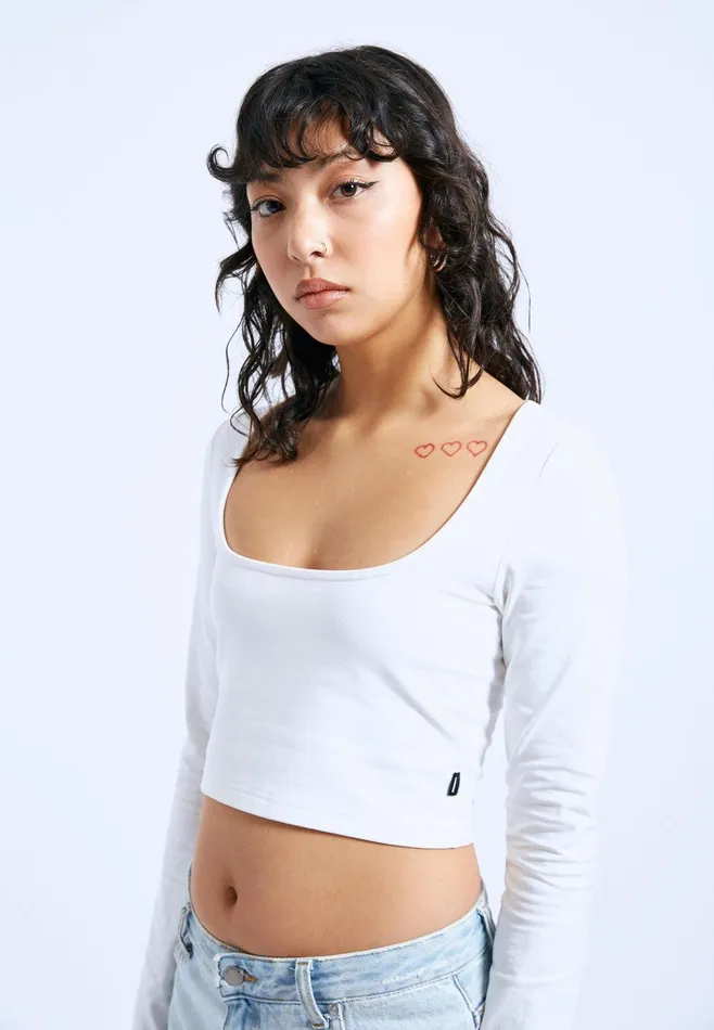 Dr Denim Longsleeves Women Jane Top 8211 Off White Off White