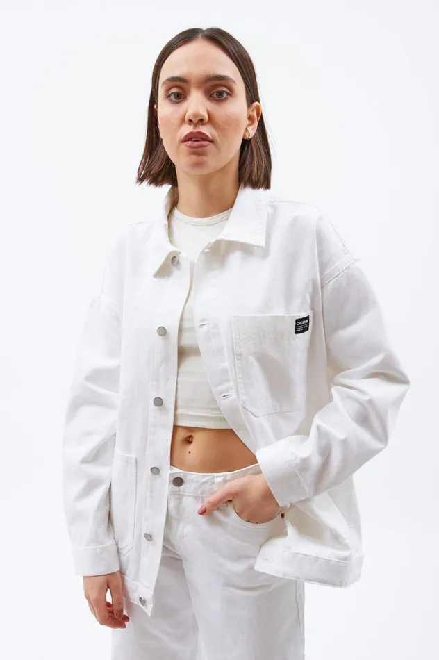 Dr Denim Outerwear Women Ina Worker Jacket 8211 White White