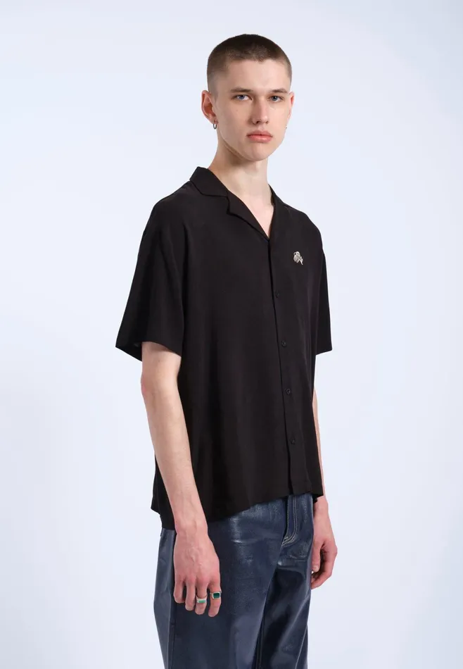 Dr Denim Shirts Women Madi Shirt 8211 Black YLW Embroidery Black Ylw Embroidery