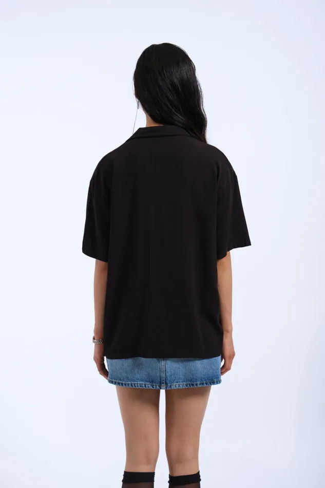 Dr Denim Shirts Women Madi Shirt 8211 Black YLW Embroidery Black Ylw Embroidery