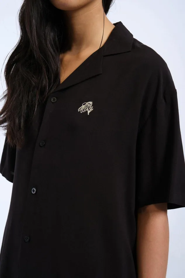 Dr Denim Shirts Women Madi Shirt 8211 Black YLW Embroidery Black Ylw Embroidery