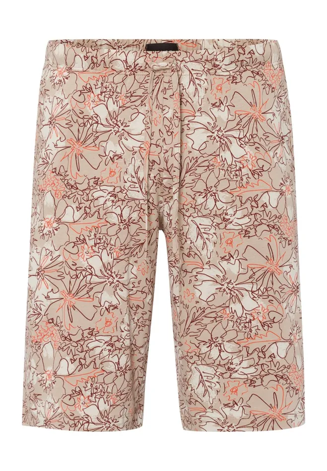 Drawstring Cotton Shorts Floral Outlines Men HANRO Pajama Bottoms