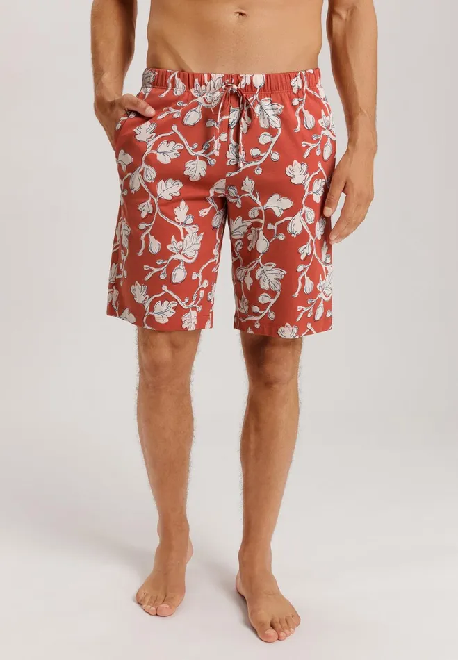 Drawstring Cotton Shorts Mediterranean Botanics Men HANRO Pajama Bottoms