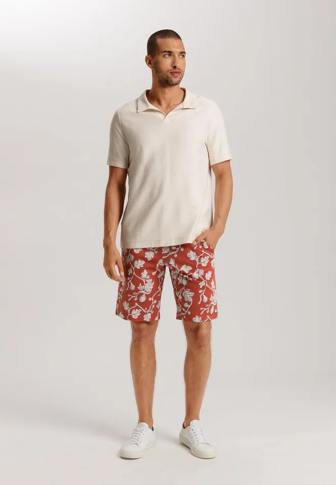 Drawstring Cotton Shorts Mediterranean Botanics Men HANRO Pajama Bottoms