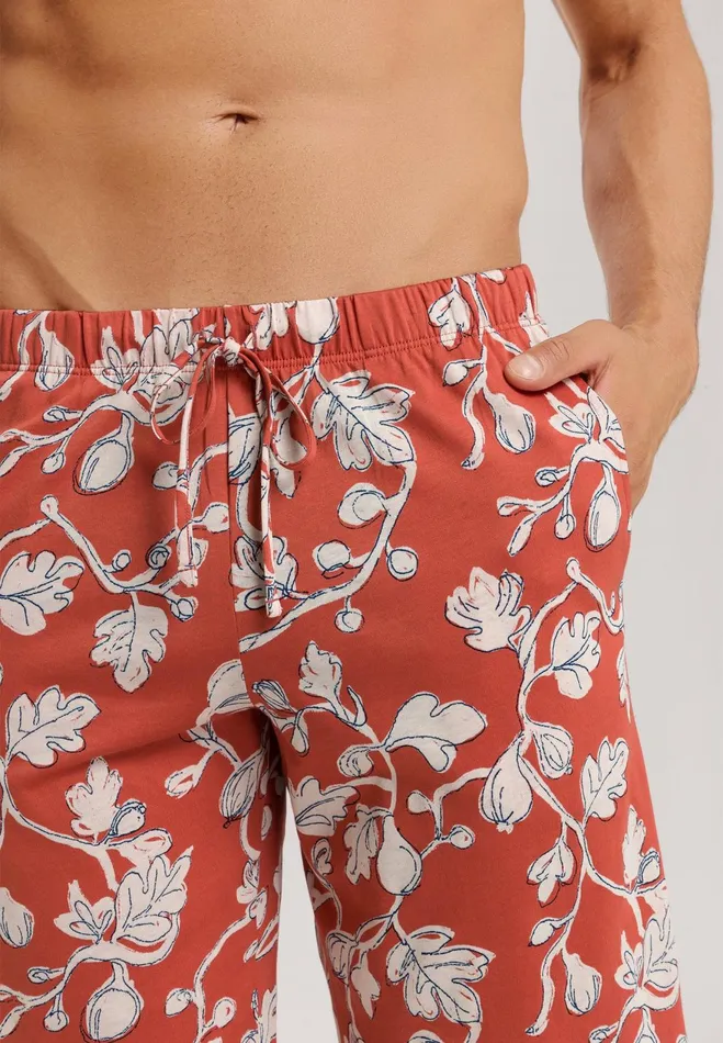 Drawstring Cotton Shorts Mediterranean Botanics Men HANRO Pajama Bottoms