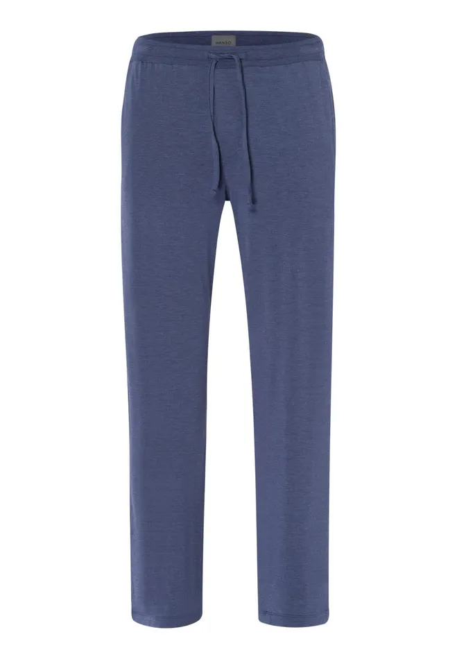 Drawstring Pants Slate Blue Melange Men HANRO Pajama Bottoms