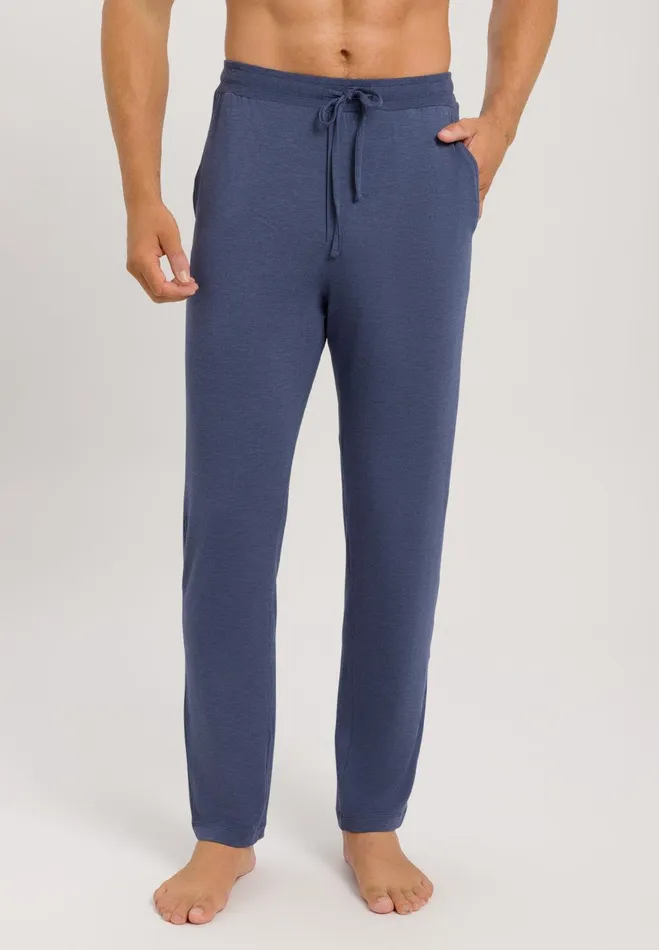 Drawstring Pants Slate Blue Melange Men HANRO Pajama Bottoms