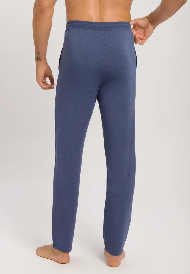 Drawstring Pants Slate Blue Melange Men HANRO Pajama Bottoms