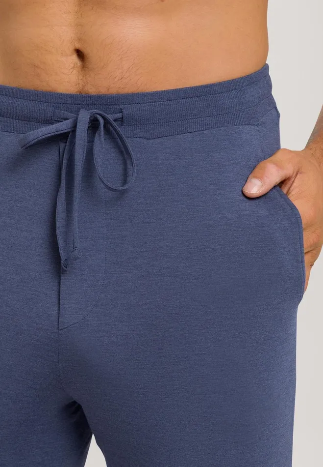 Drawstring Pants Slate Blue Melange Men HANRO Pajama Bottoms