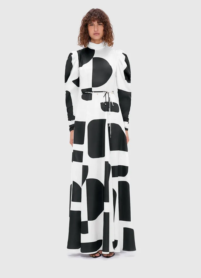Dresses and Jumpsuits LEO LIN Women Kaleida High Neck Maxi Dress 8211 Geo Print