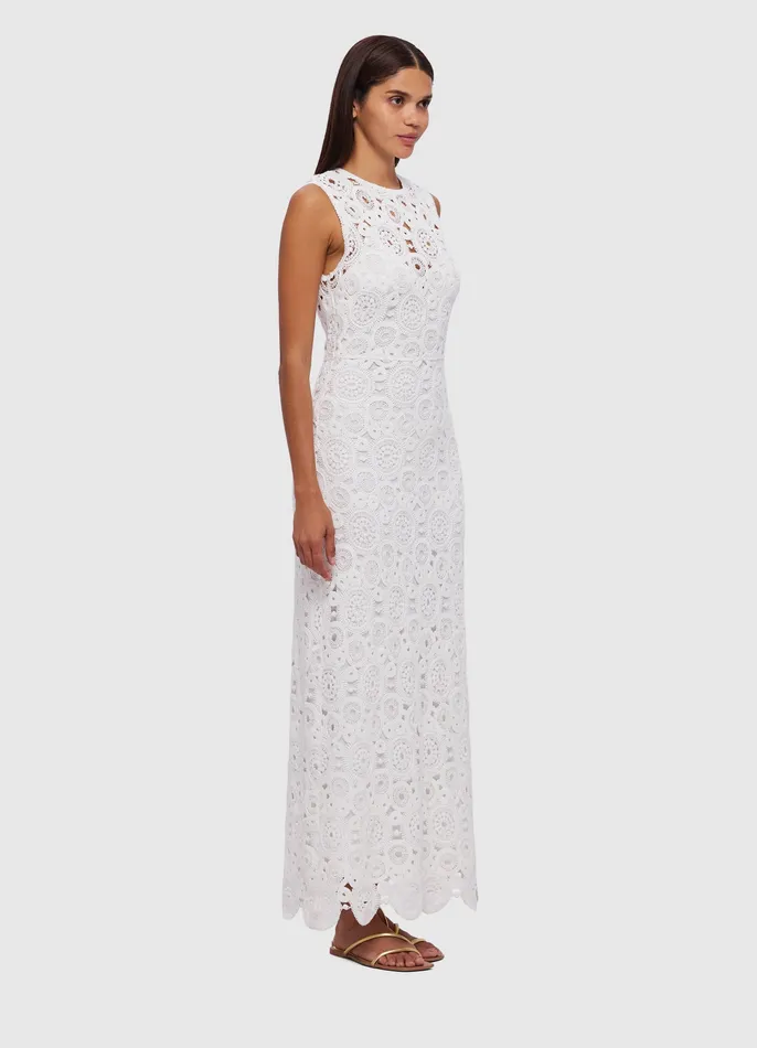 Dresses and Jumpsuits Serena Crochet Midi Dress 8211 Snow LEO LIN Women