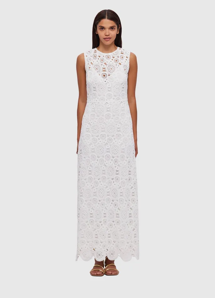 Dresses and Jumpsuits Serena Crochet Midi Dress 8211 Snow LEO LIN Women