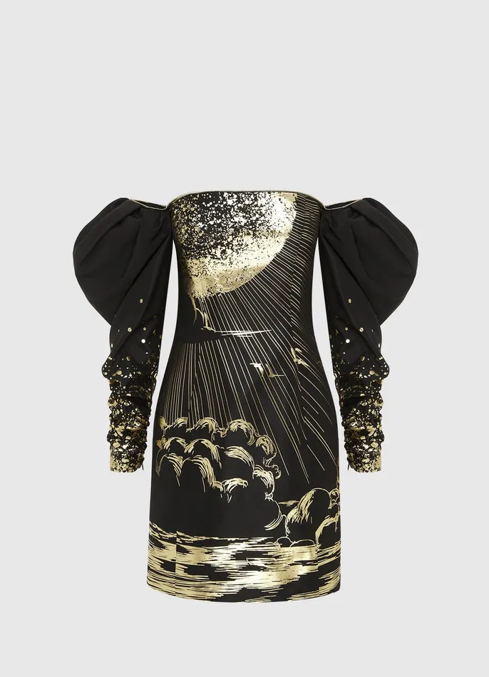 Dresses and Jumpsuits Women LEO LIN Gillian Off Shoulder Bustier Mini Dress 8211 Moonlight Print Dresses and Jumpsuits Women LEO LIN Gillian Off Shoulder Bustier Mini Dress 8211 Moonlight Print