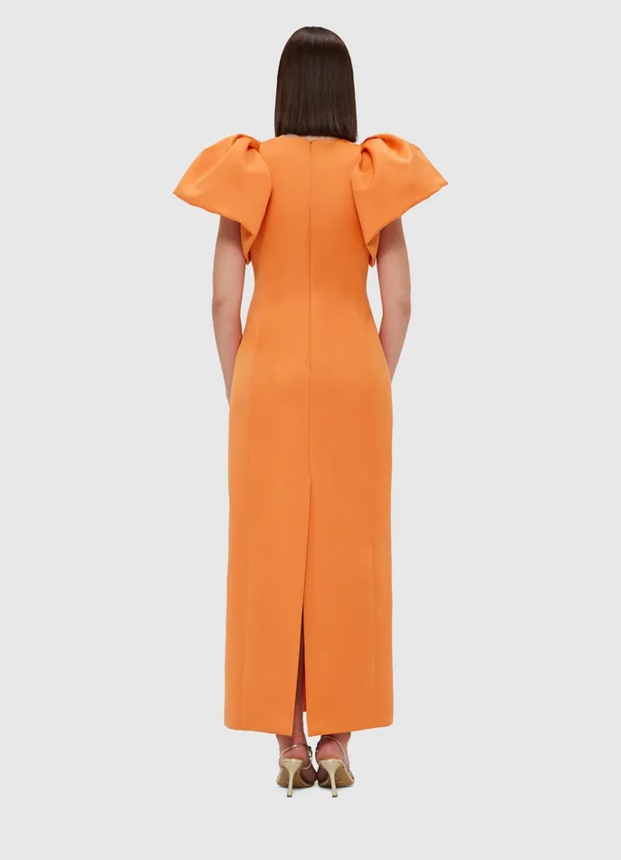 Dresses and Jumpsuits Women Lucinda Embellished Maxi Dress 8211 Hydrangea Print in Tangerine LEO LIN