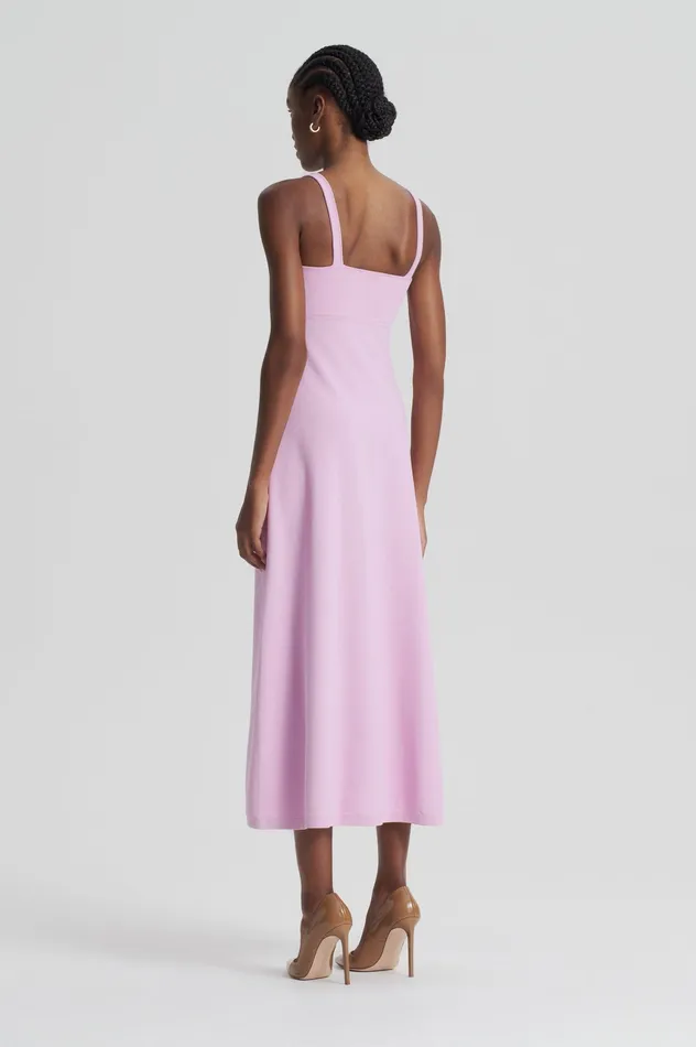 Dresses CREPE KNIT SQUARE NECK DRESS MAUVE Scanlan Theodore Women Dresses CREPE KNIT SQUARE NECK DRESS MAUVE Scanlan Theodore Women