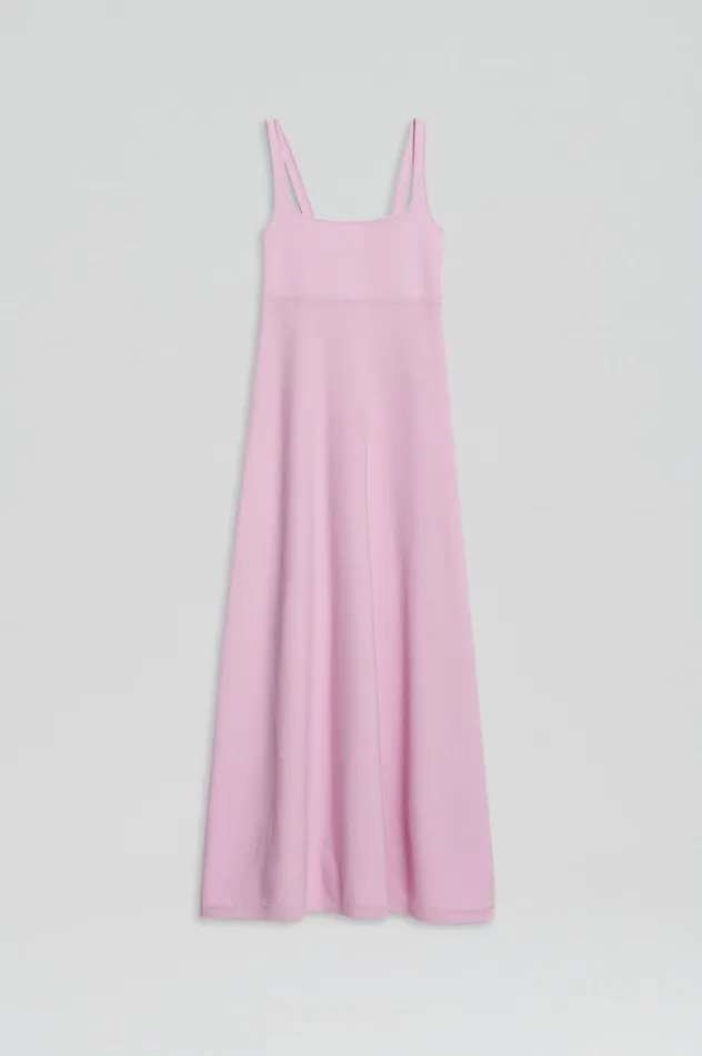 Dresses CREPE KNIT SQUARE NECK DRESS MAUVE Scanlan Theodore Women Dresses CREPE KNIT SQUARE NECK DRESS MAUVE Scanlan Theodore Women