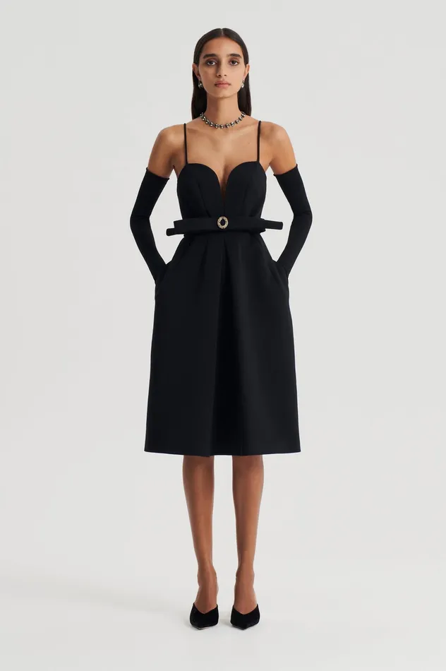 Dresses DIAMANTE TRIM DRESS BLACK Scanlan Theodore Women