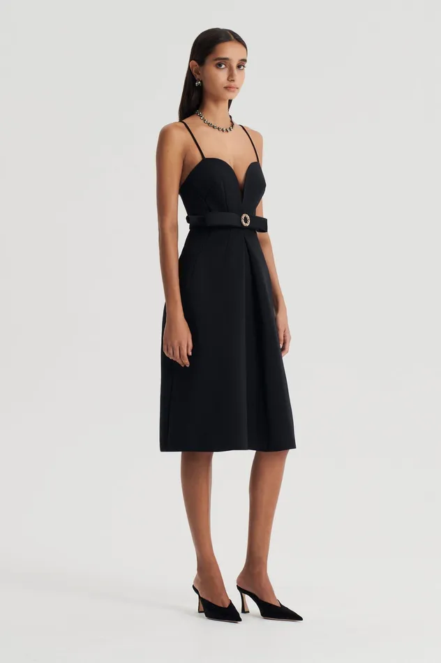 Dresses DIAMANTE TRIM DRESS BLACK Scanlan Theodore Women Dresses DIAMANTE TRIM DRESS BLACK Scanlan Theodore Women