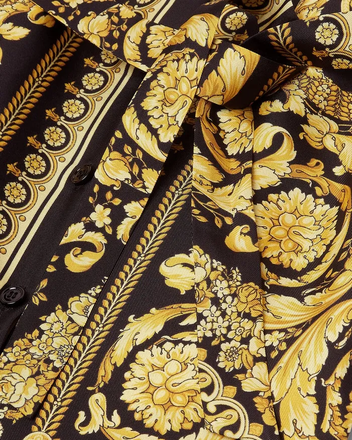 Dresses Kids Versace Barocco Silk Dress Blackprint