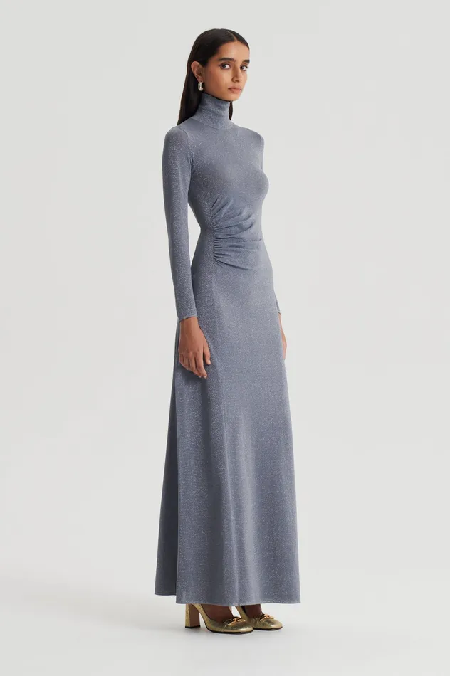 Dresses Scanlan Theodore Women SPARKLE GATHER DRESS SILVER Dresses Scanlan Theodore Women SPARKLE GATHER DRESS SILVER