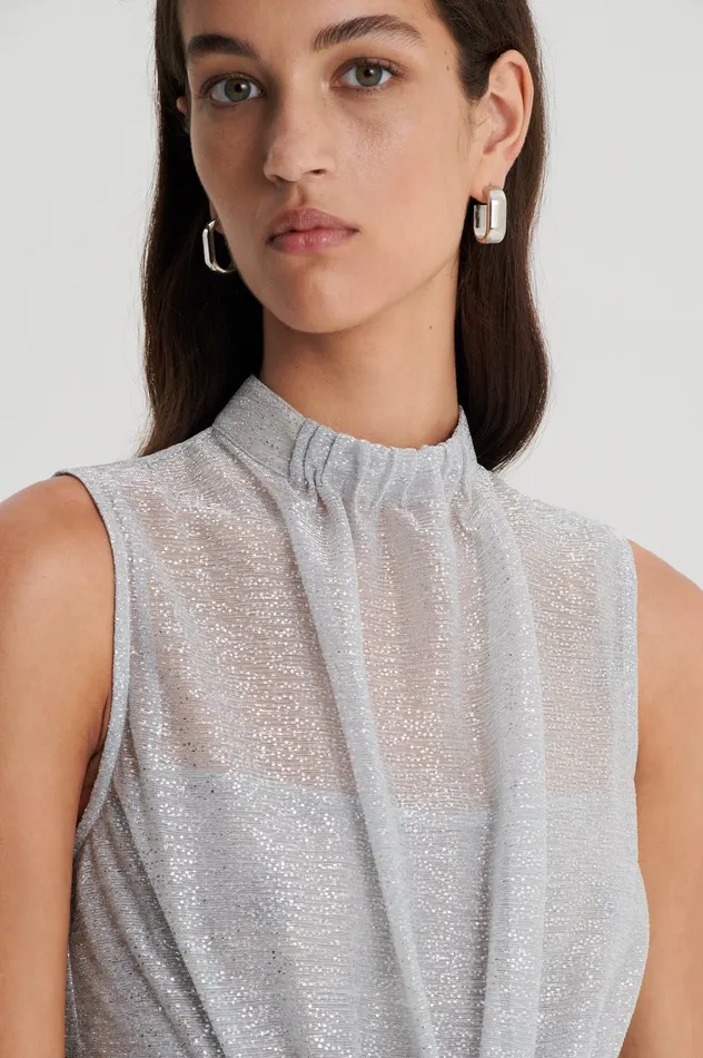 Dresses Scanlan Theodore Women TINSEL GOWN SILVER Dresses Scanlan Theodore Women TINSEL GOWN SILVER