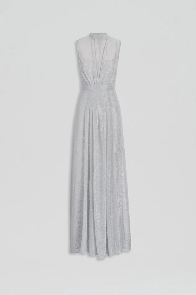 Dresses Scanlan Theodore Women TINSEL GOWN SILVER Dresses Scanlan Theodore Women TINSEL GOWN SILVER