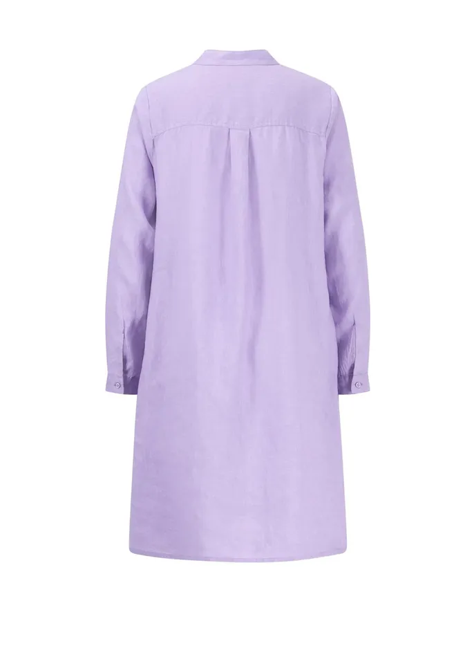 Dresses Women FYNCHHATTON Light Midi Dress Made Of Linen Fuchsia Pinksummer Lavender