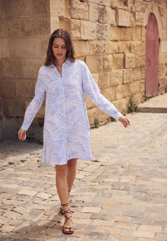 Dresses Women FYNCHHATTON Patterned Midi Dress With A Kent Collar Light Bluesummer Red Dresses Women FYNCHHATTON Patterned Midi Dress With A Kent Collar Light Bluesummer Red