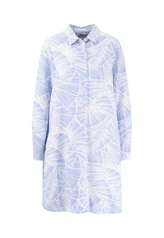 Dresses Women FYNCHHATTON Patterned Midi Dress With A Kent Collar Light Bluesummer Red