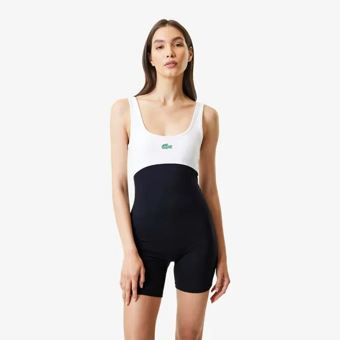 Dresses Women Lacoste Women039s Lacoste X Bandier All Motion Coloblock 6034 Bodysuit Black 031