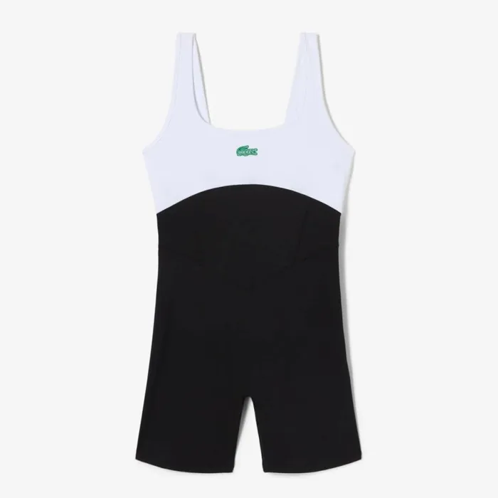 Dresses Women Lacoste Women039s Lacoste X Bandier All Motion Coloblock 6034 Bodysuit Black 031