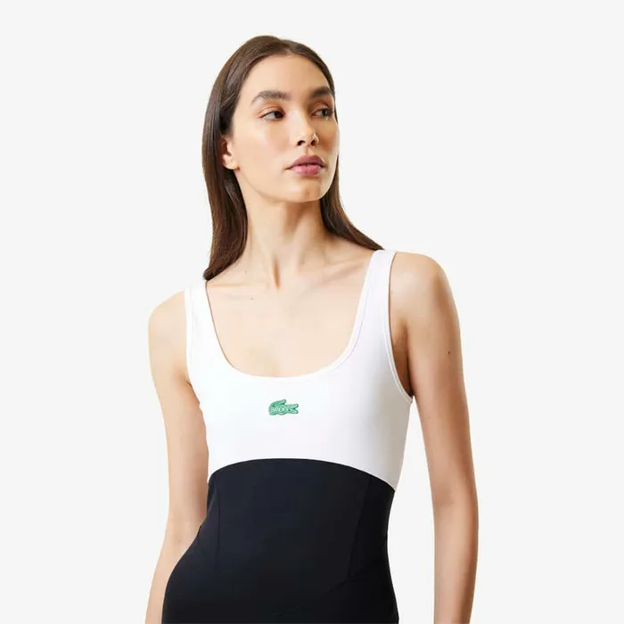 Dresses Women Lacoste Women039s Lacoste X Bandier All Motion Coloblock 6034 Bodysuit Black 031