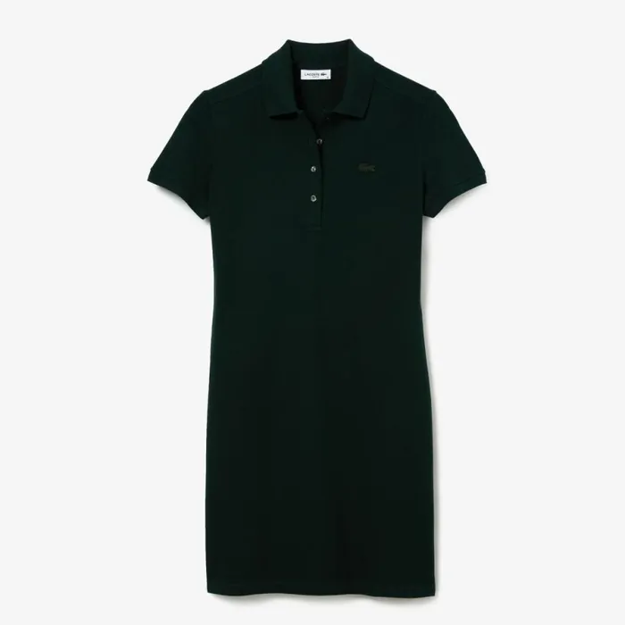 Dresses Women Lacoste Women039s Slim Fit Stretch Cotton Piqu Polo Dress Forest Green Yzp