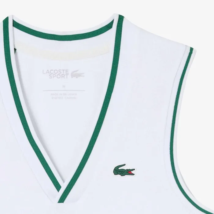 Dresses Women Lacoste Women039s Sport Dress With Removable Piqu Shorts White Green 3b7