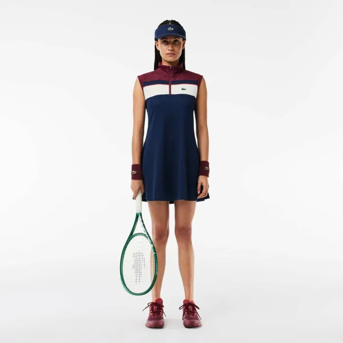 Dresses Women Lacoste Women039s Tennis Dress Navy Blue Bordeaux Pi3