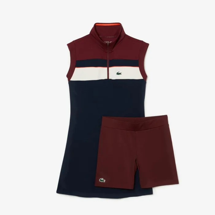 Dresses Women Lacoste Women039s Tennis Dress Navy Blue Bordeaux Pi3