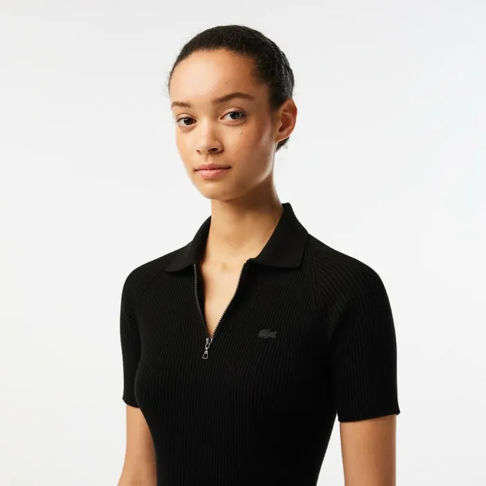 Dresses Women Lacoste Womens Knit Polo Dress Black 031
