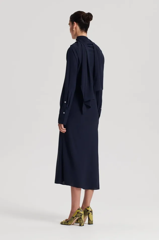 Dresses Women Scanlan Theodore CRAVAT DRESS NAVY Dresses Women Scanlan Theodore CRAVAT DRESS NAVY