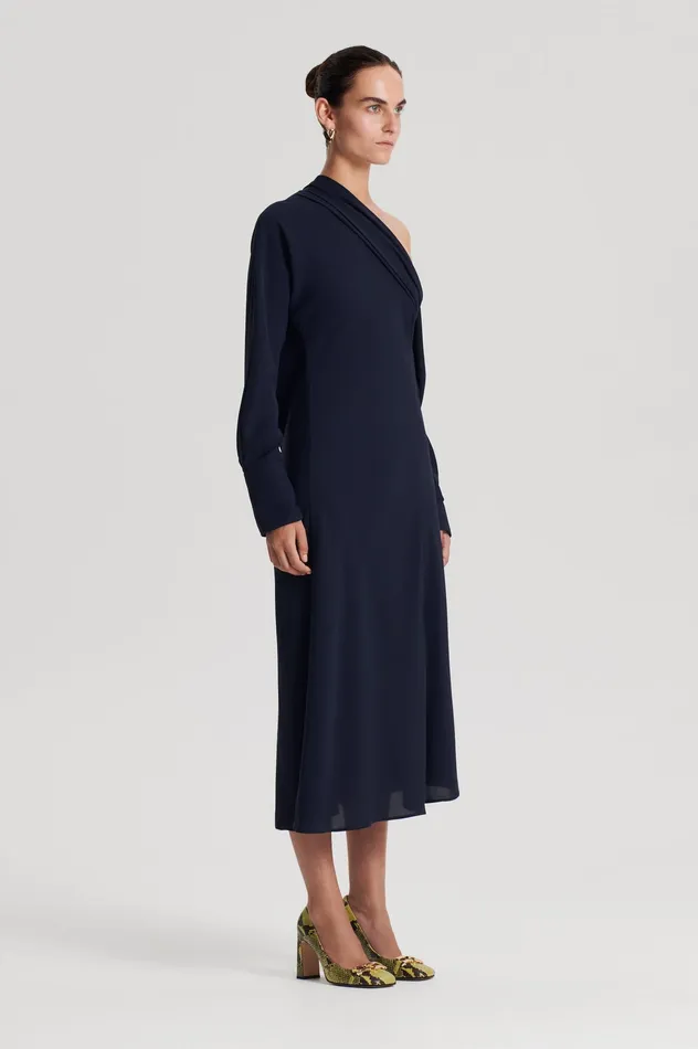 Dresses Women Scanlan Theodore CRAVAT DRESS NAVY Dresses Women Scanlan Theodore CRAVAT DRESS NAVY